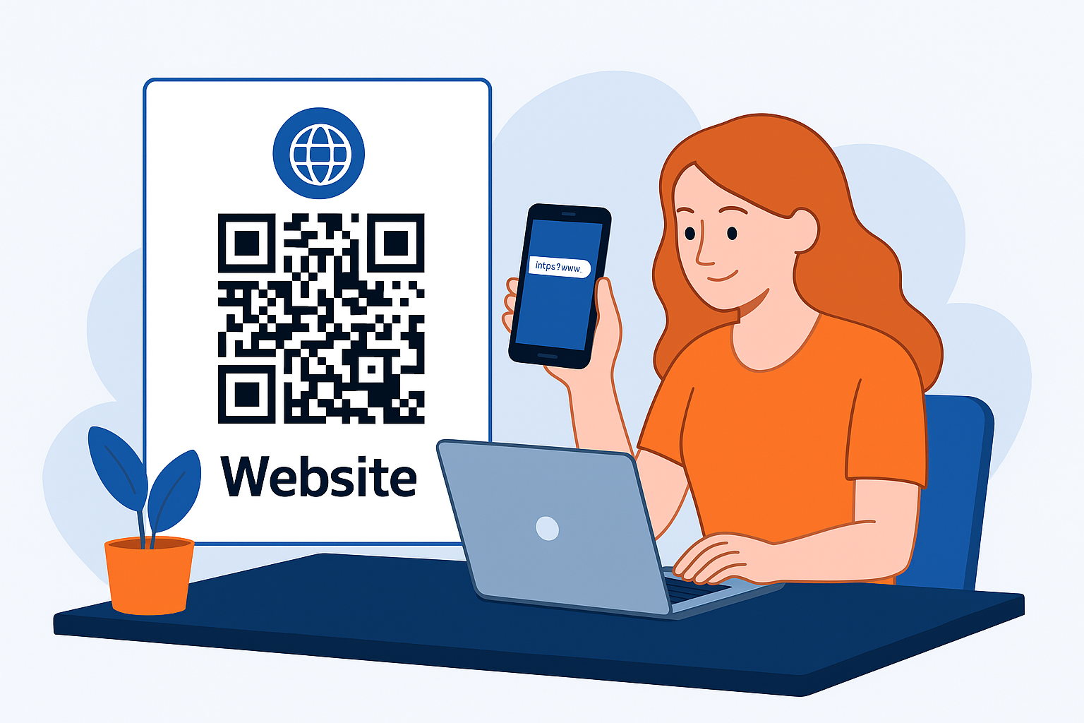 Material impresso com QR Code apontando para um site